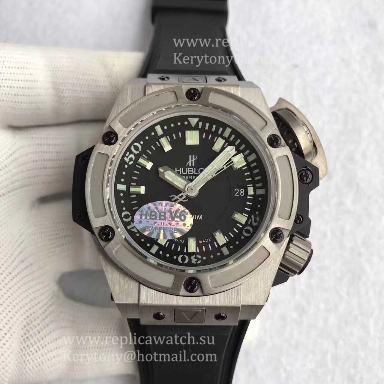 Fake Hublot Big Bang King Power Musee Oceanographique Monaco 731.NX.1190.RX HBB V6F Titanium Black Dial 7750