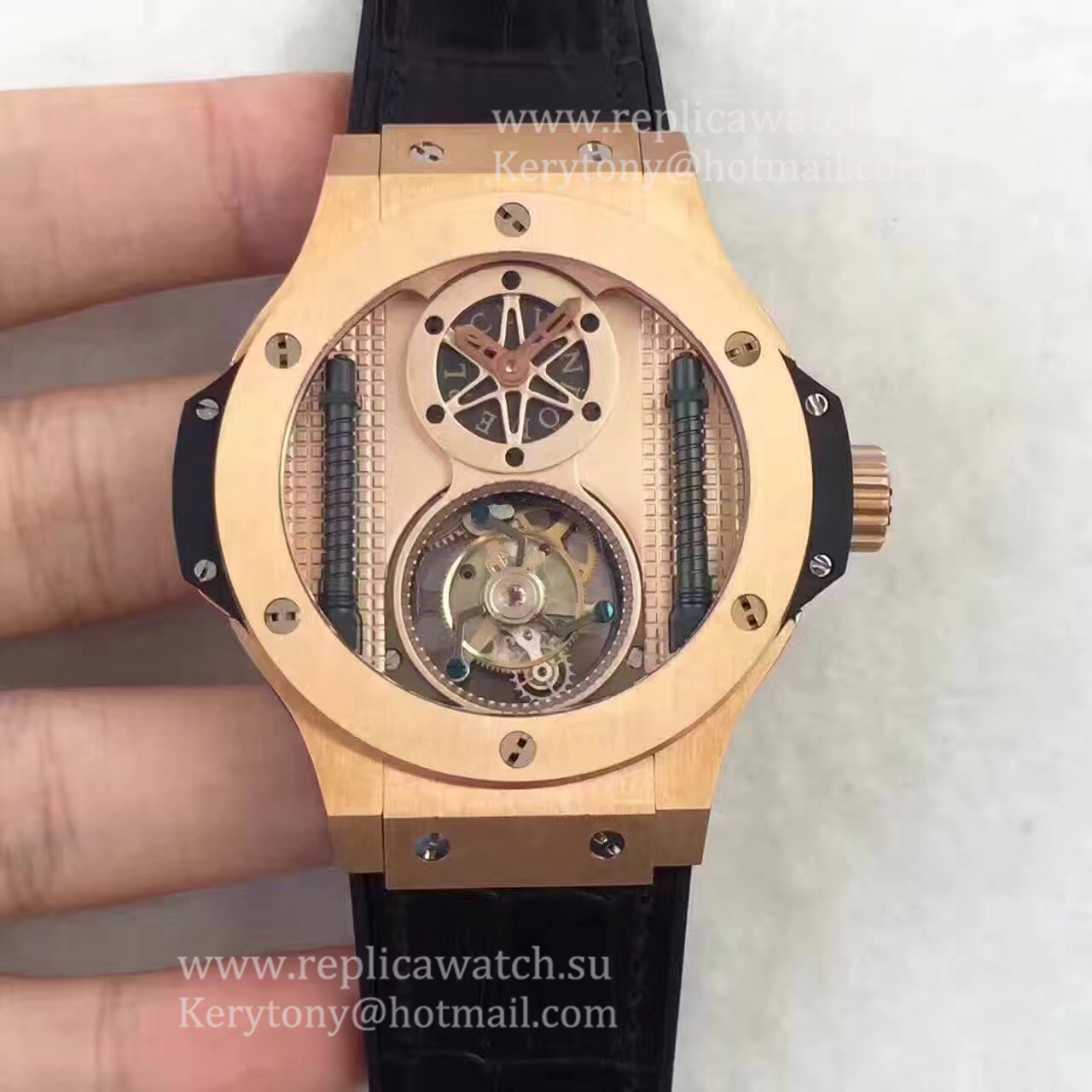 Perfect Replica Hublot Big Bang Vendome Tourbillon 305.PX.0009.GR BMF Rose Gold Rose Gold Dial Tourbillon