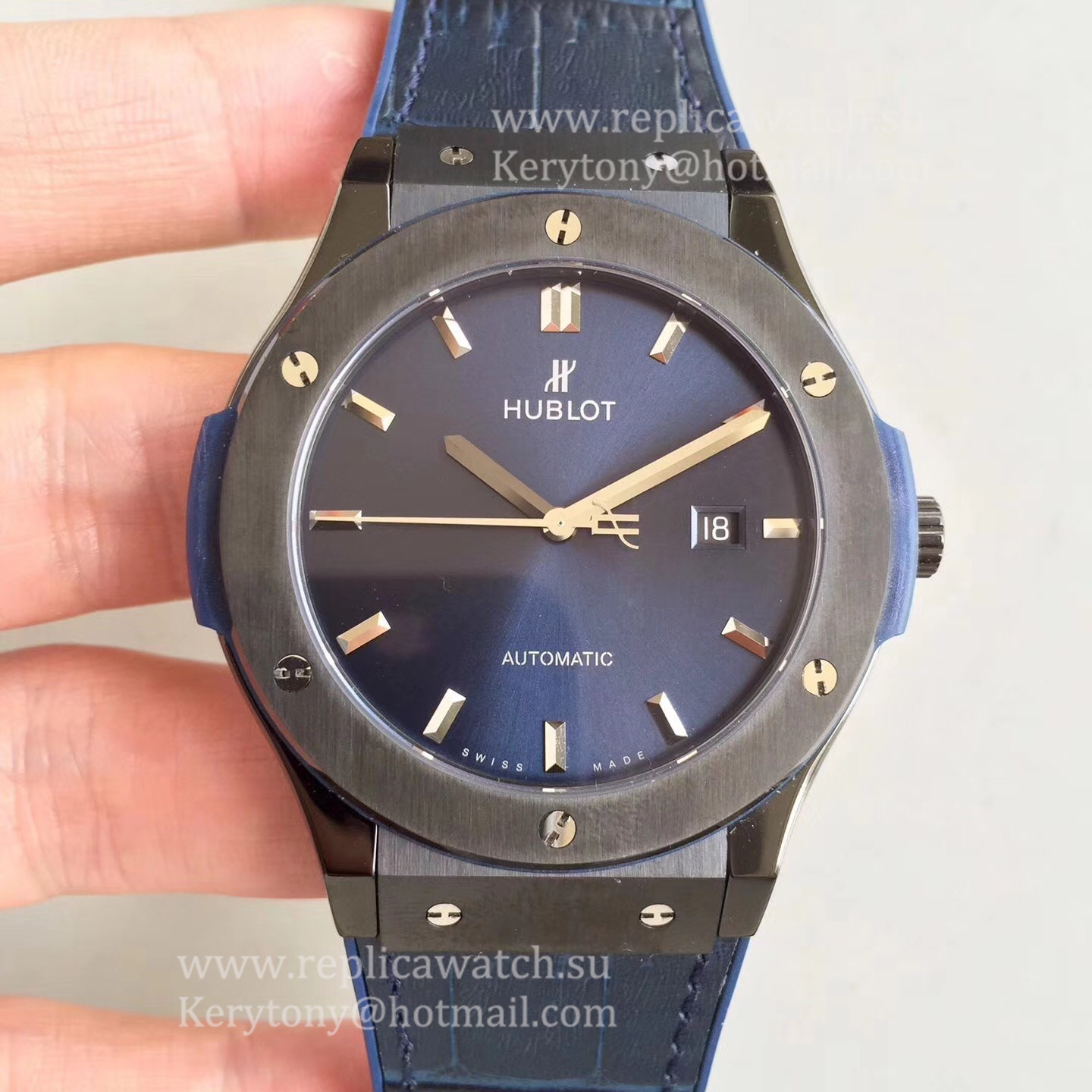 NEW Replica Hublot Classic Fusion Ceramic Blue 511.CM.7170.LR SRF Ceramic Blue Dial HUB1112