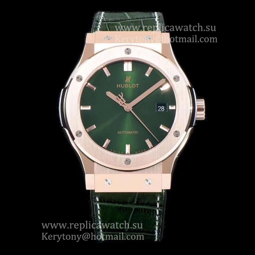 High Quality Hublot Classic Fusion King Gold Green 42mm 511.OX.8980.LR JJF Rose Gold Green Dial HUB1112