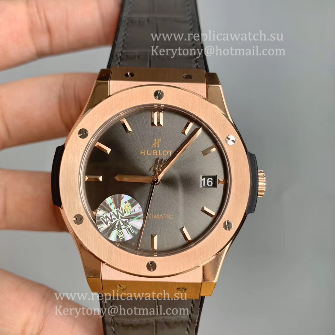 Perfect Replica Hublot Classic Fusion Titanium 45mm 511.OX.7081.LR WWF Rose Gold Anthracite Dial HUB1112
