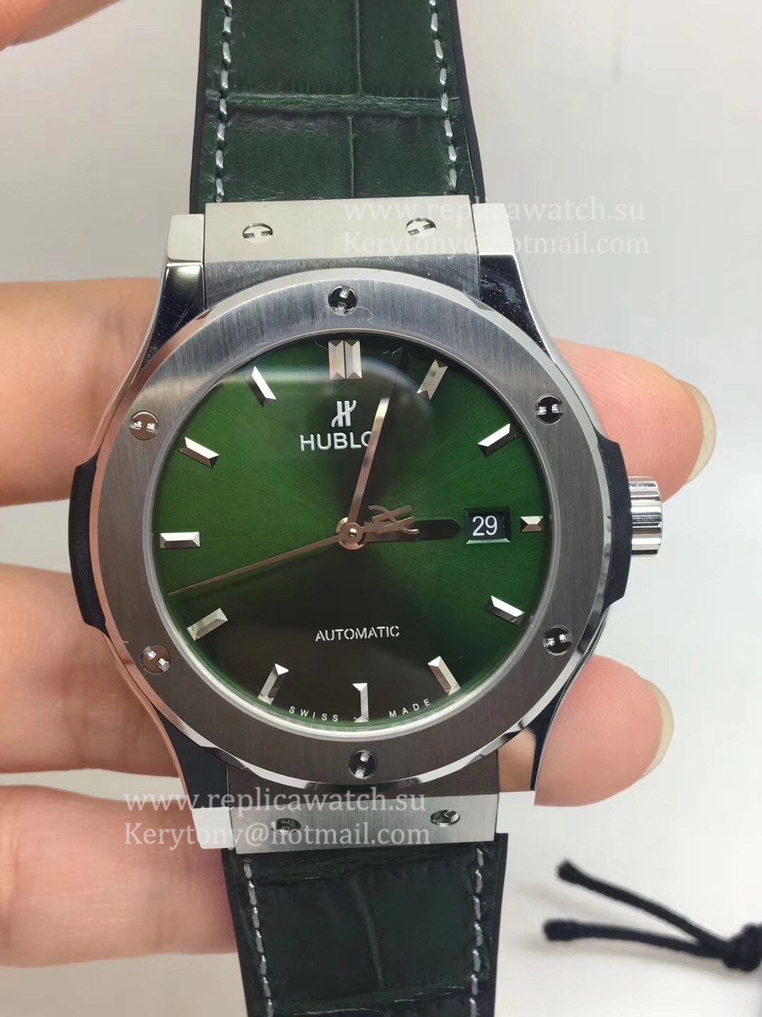 Fake Hublot Classic Fusion Titanium Green 38mm 542.NX.8970.LR JJF V2 Titanium Green Dial HUB1112