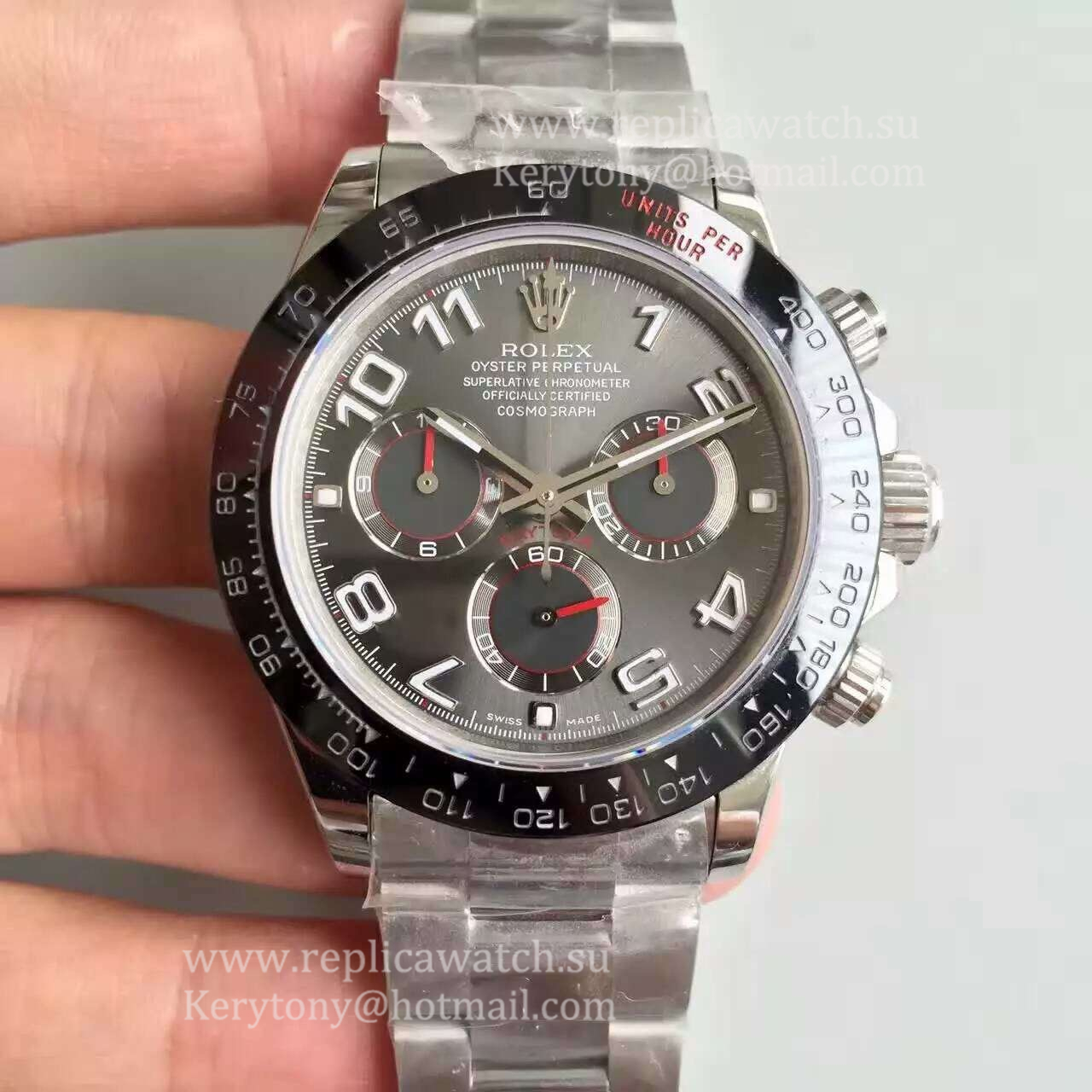 Replica R01ex Daytona  116500 LN JHF SS Anthracite Dial 4130