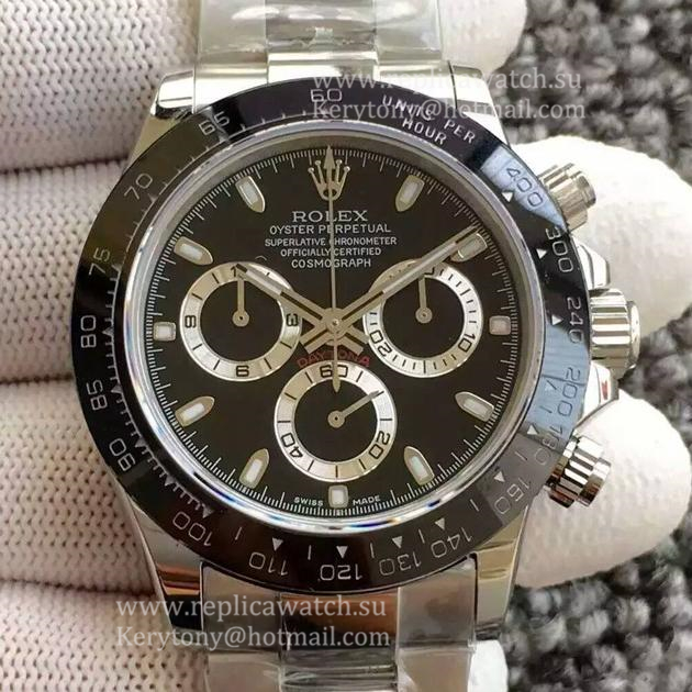 Fake R01ex Daytona  116500 LN JHF SS Black Dial 4130