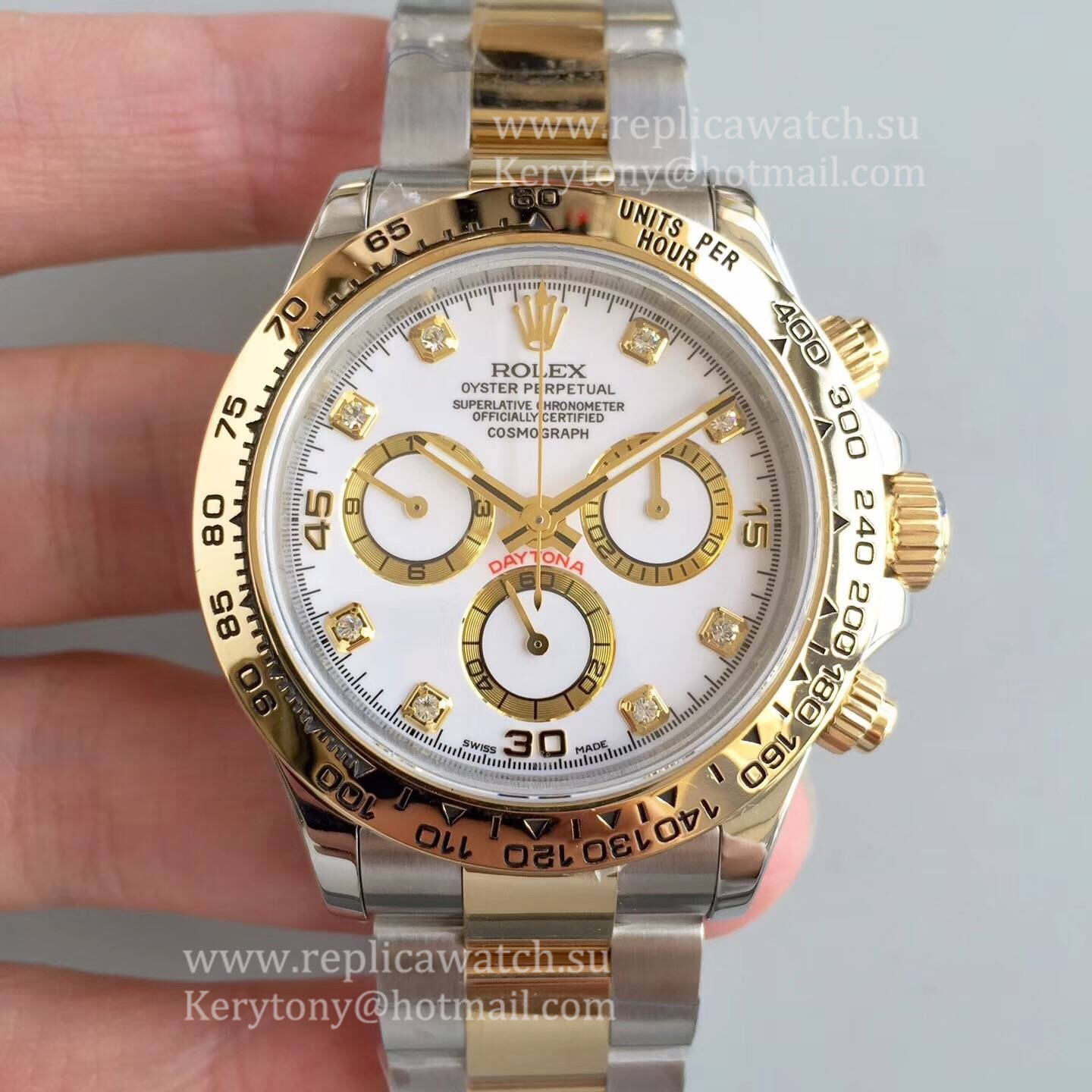Replica R01ex Daytona  116503 3AF 18K Yellow Gold Wrapped & SS 904L White Dial 7750