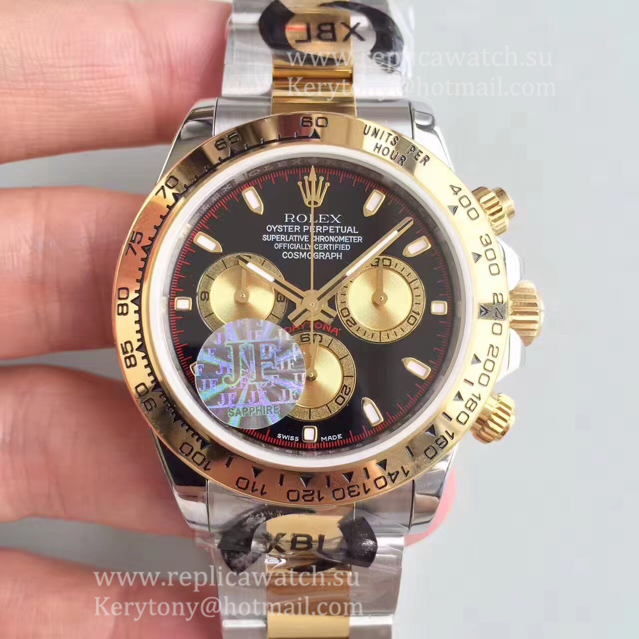 Shop R01ex Daytona  116503 JF SS & Yellow Gold Black & Champagne Dial 7750