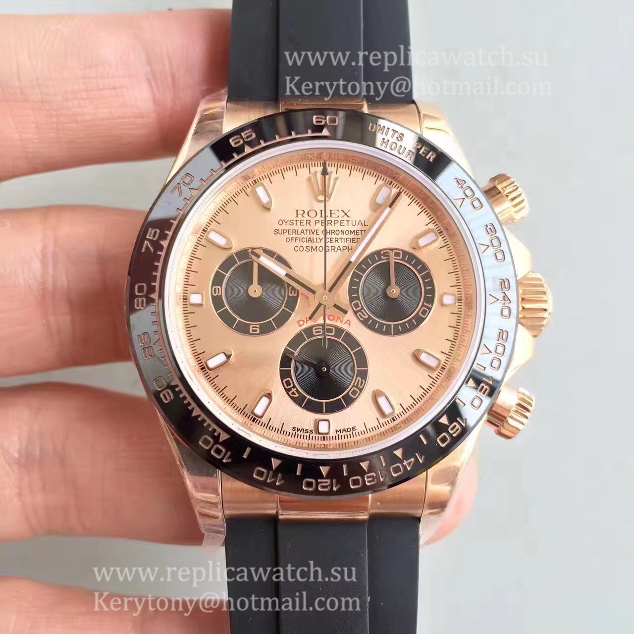 Copy R01ex Daytona  116515 LN Noob Factory Rose Gold Rose Gold Dial 7750