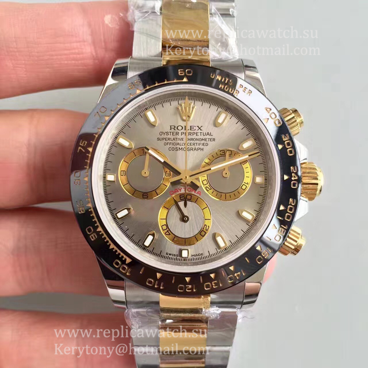Best Price R01ex Daytona  116519 LN JHF Yellow Gold & SS Grey Dial 4130