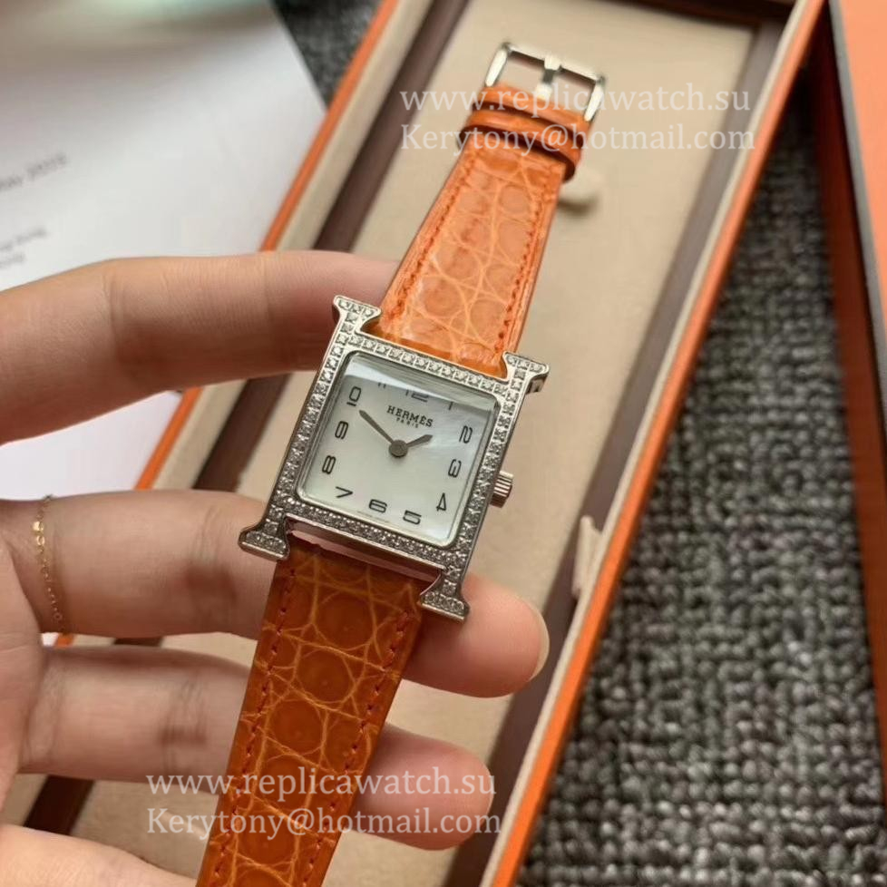Replica H**me5 Heure H 26mm Ladies Z6F SS & D1am0nd MOP Dial Quartz (Box included)