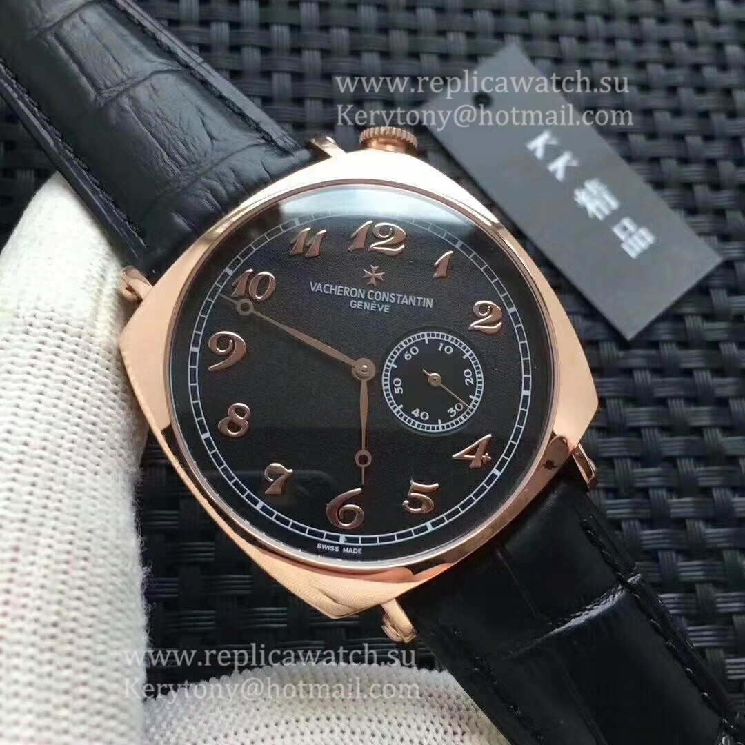 Perfect Replica Vacheron C0nstan1n Historiques American 1921 82035/000R-9359 KKF Rose Gold Black Dial  4400