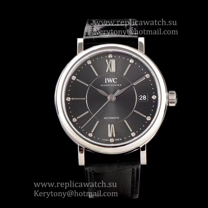 NEW Replica IWC Portofino Automatic 37 IW458102 M+F SS Black Dial 35111
