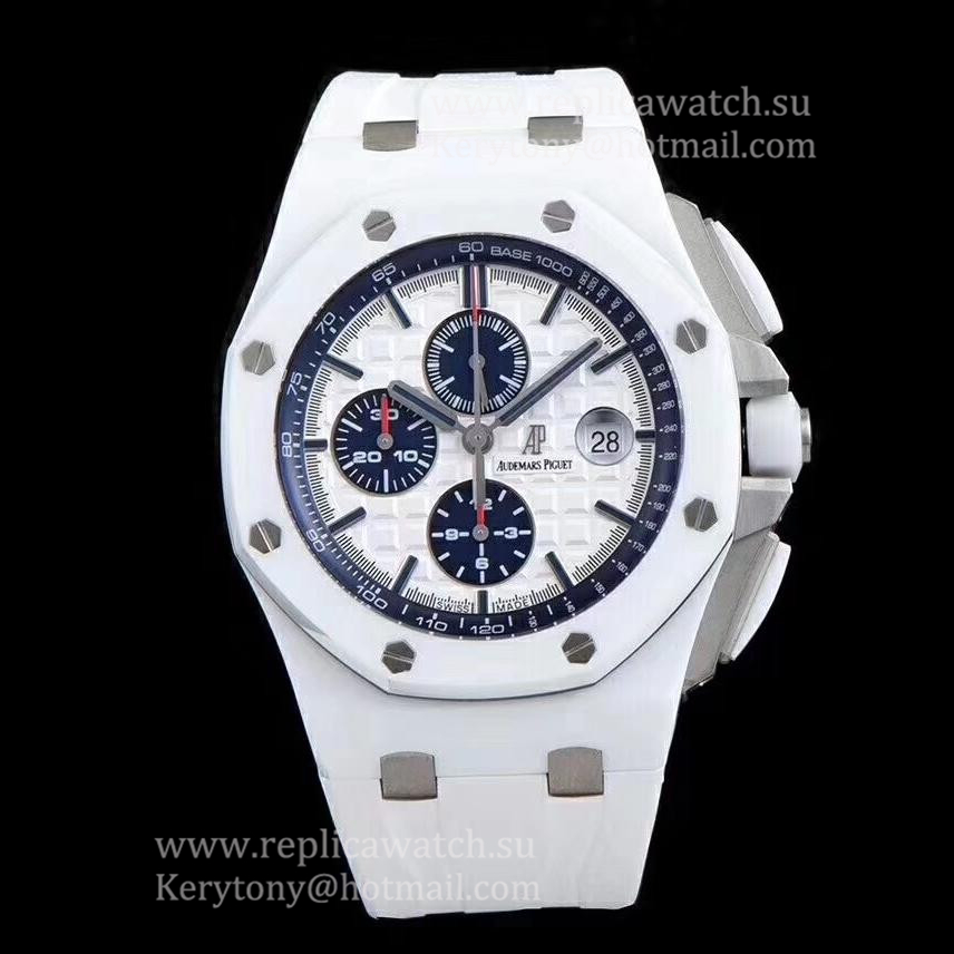 Shop Audemars P1g*et Royal Oak Offshore 26402CB.OO.A010CA.01 JF V2 White Ceramic White Dial 3126