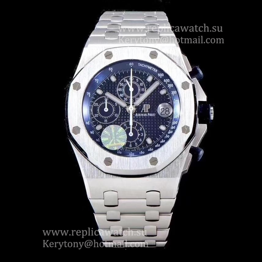 High Quality Audemars P1g*et Royal Oak Offshore Chrono 26237ST.OO.1000ST.01 JF V2 SS Blue Dial 7750