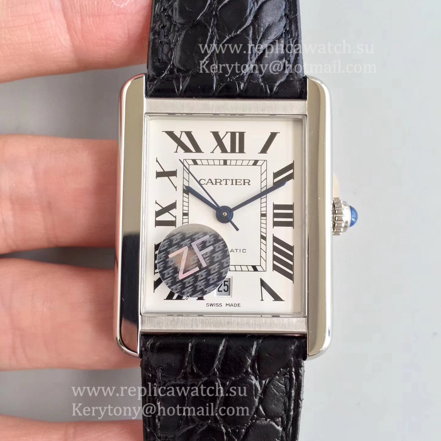 Shop Ca*t1er Tank Solo XL Automatic W5200027 ZF  SS White Dial M9015