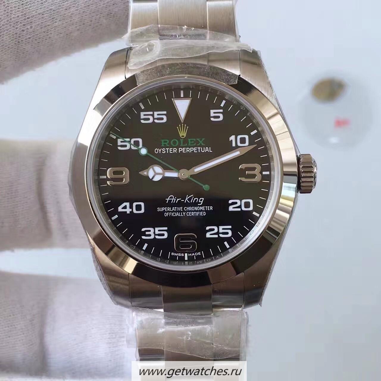 Fake R01ex Air-King 116900 Noob Factory V7 2018 SS Black Dial 2836
