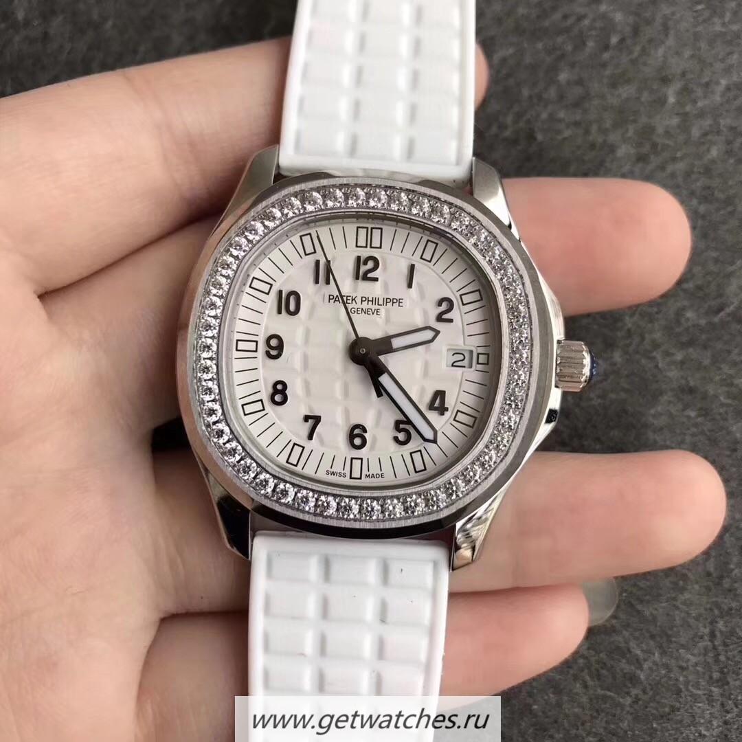 Copy Pat*k Phi1i*pe Aquanaut Luce Ladies 5067A-024 Noob Factory SS & D1am0nds White Dial E23-250SC