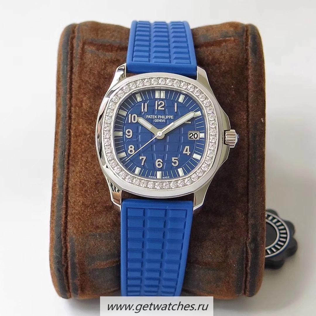 Fake Pat*k Phi1i*pe Aquanaut Luce Ladies 5067A-025 PPF SS & D1am0nds Blue Dial E23-250SC