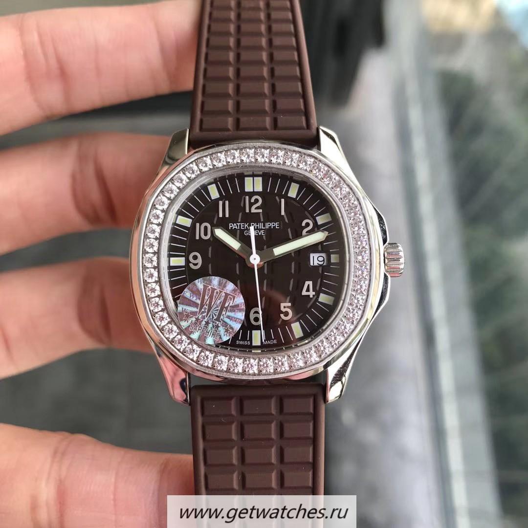 Perfect Replica Pat*k Phi1i*pe Aquanaut Luce Ladies 5067A WF SS & D1am0nds Brown Dial E23-250SC