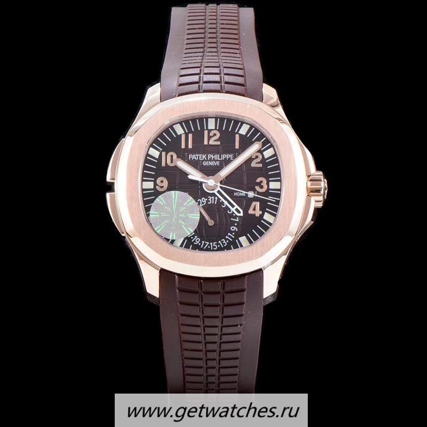 Fake Pat*k Phi1i*pe Aquanaut Travel Time 5164A GRF Rose Gold Chocolate Dial 324SC FUS