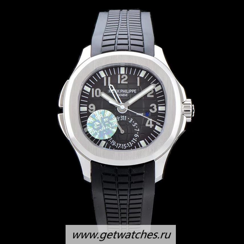 Shop Pat*k Phi1i*pe Aquanaut Travel Time 5164A GRF SS Black Dial 324SC FUS