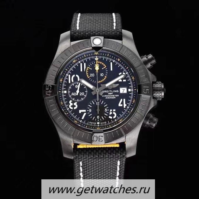 Fake Breitling Avenger Chrono 45 Night Mission TF Titanium Black Dial 7750