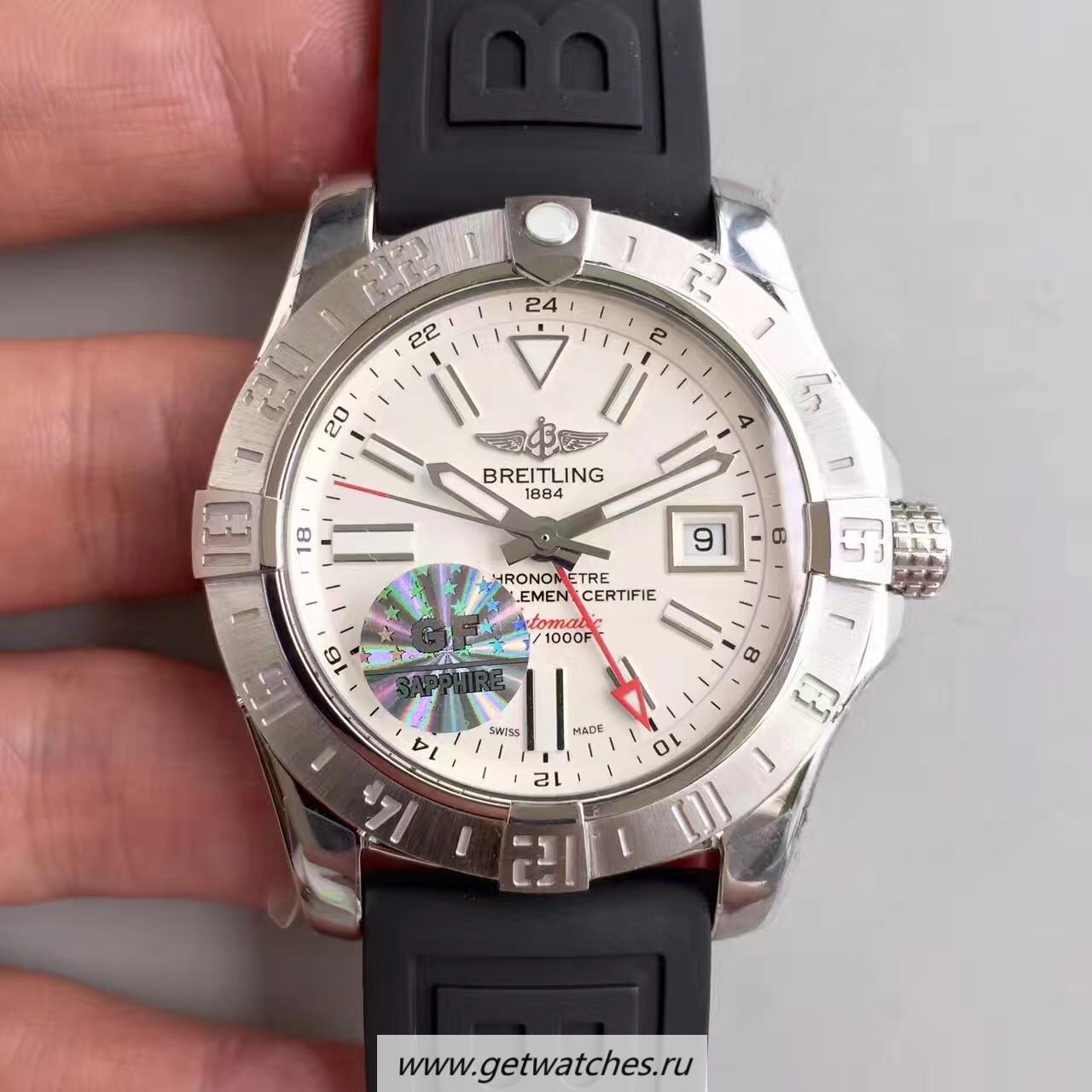 Perfect Replica Breitling Avenger II GMT A3239011/G778/153S GF SS White Dial 2836