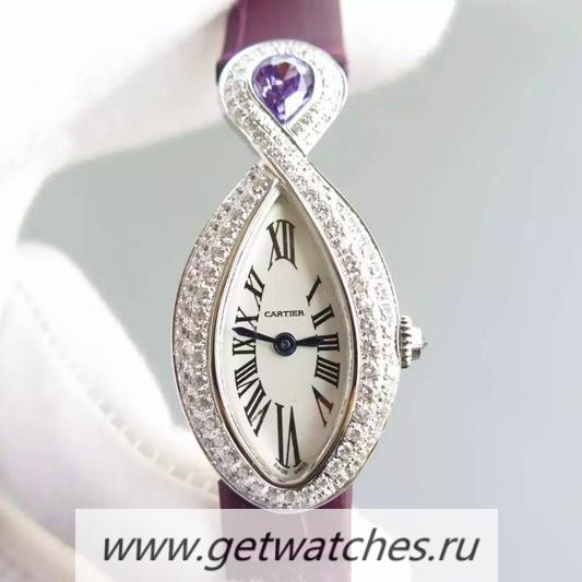 Copy Ca*t1er Baignoire SS White Dial Ronda Quartz