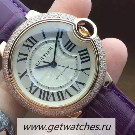 Perfect Replica Ca*t1er Ballon Bleu 36mm Rose Gold Silver 2824