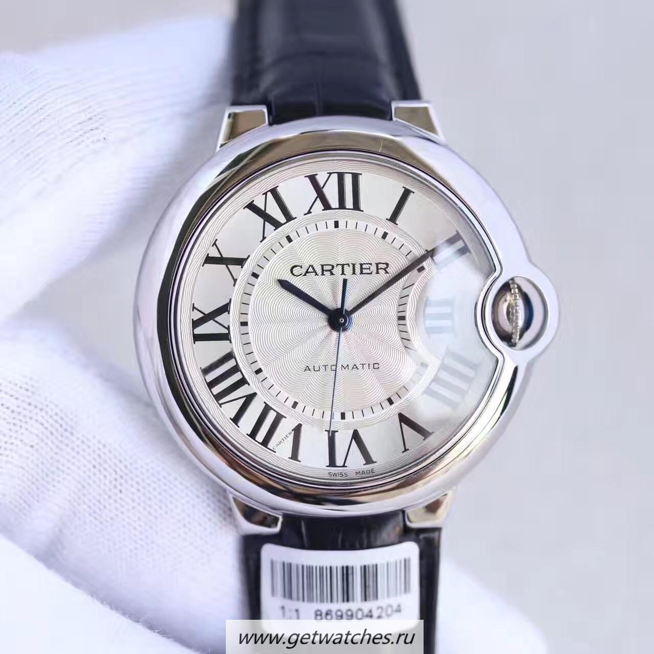 Shop Ca*t1er Ballon Bleu 36mm W6900556 V9F SS Silver Dial 2688-2