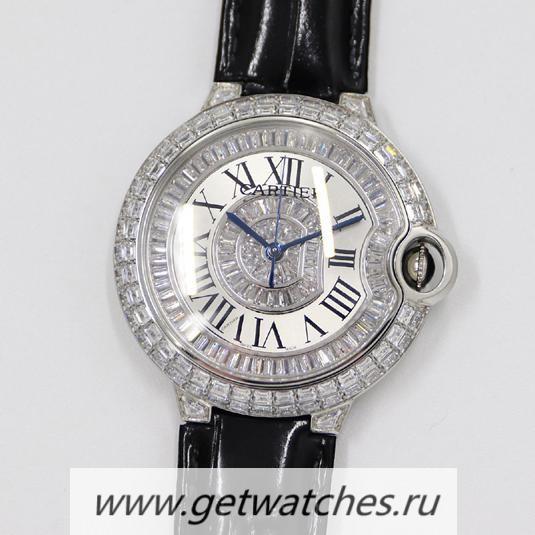 NEW Replica Ca*t1er Ballon Bleu 42mm CF SS & D1am0nd Silver Dial M9015
