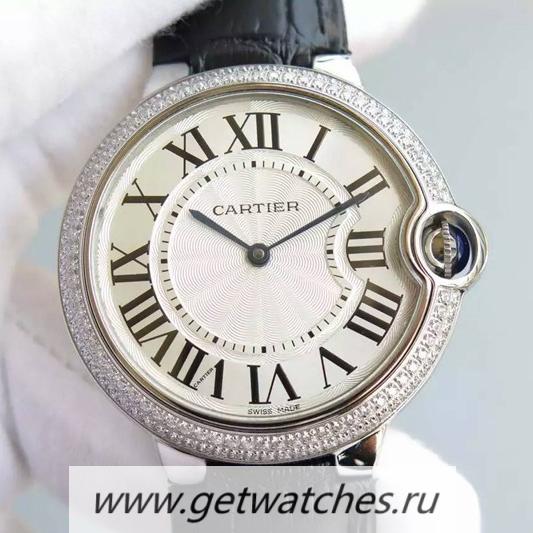 Fake Ca*t1er Ballon Bleu SS & D1am0nds White Dial 2836