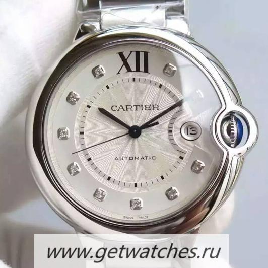 High Quality Ca*t1er Ballon Bleu SS White Dial SS Bracelet M9015