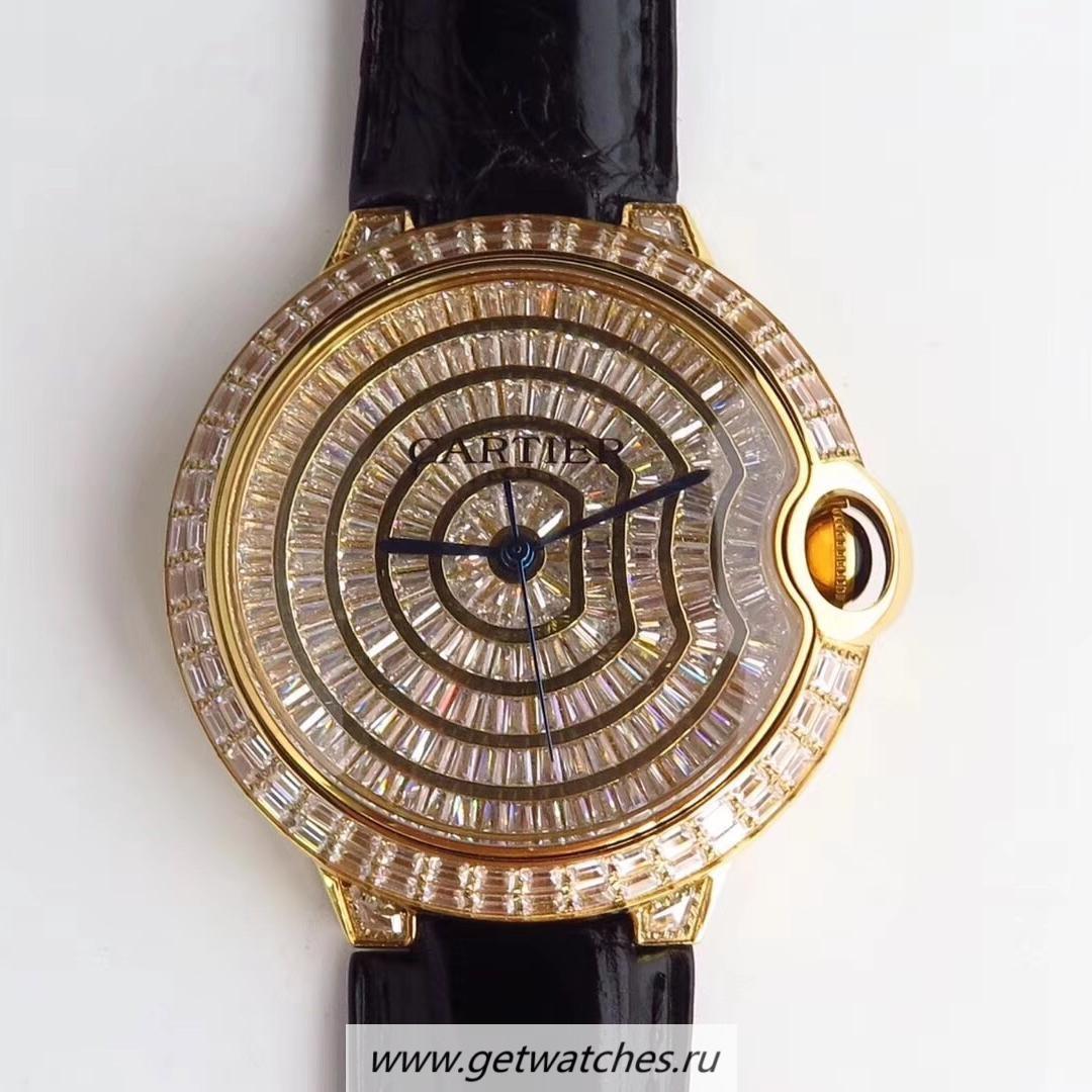 Replica Ca*t1er Ballon Bleu T D1am0nd Noob Factory Yellow Gold D1am0nd Dial M9015