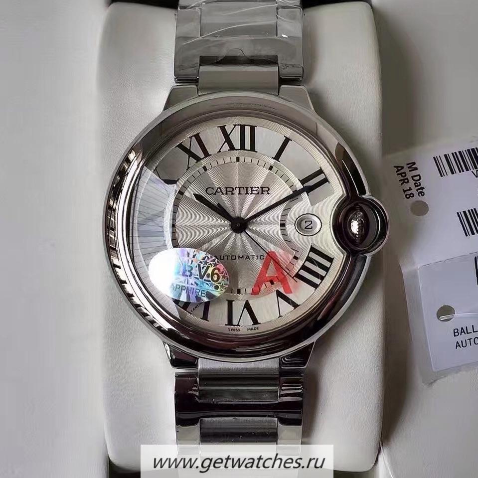 Perfect Replica Ca*t1er Ballon Bleu W69012Z4 42mm HBB V6F SS Silver Dial 2892