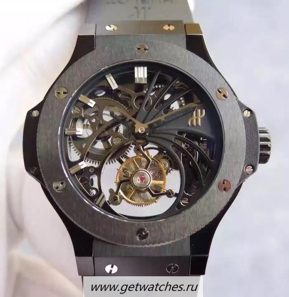 High Quality Hublot Big Bang Skeleton Tourbillon Ceramic Skeleton Dial Tourbillon