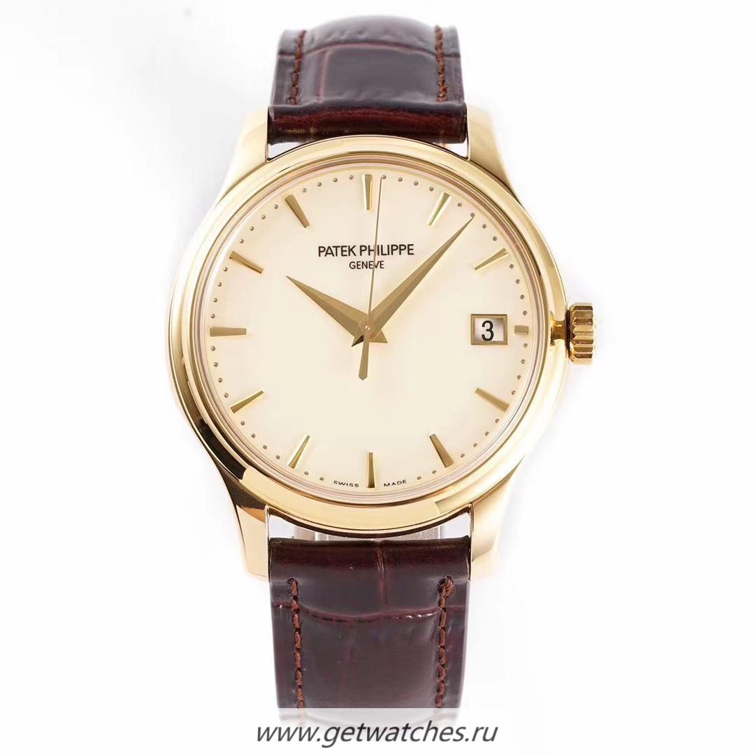 Shop Pat*k Phi1i*pe Calatrava 5227J ZF V3 Yellow Gold White Dial 324 SC