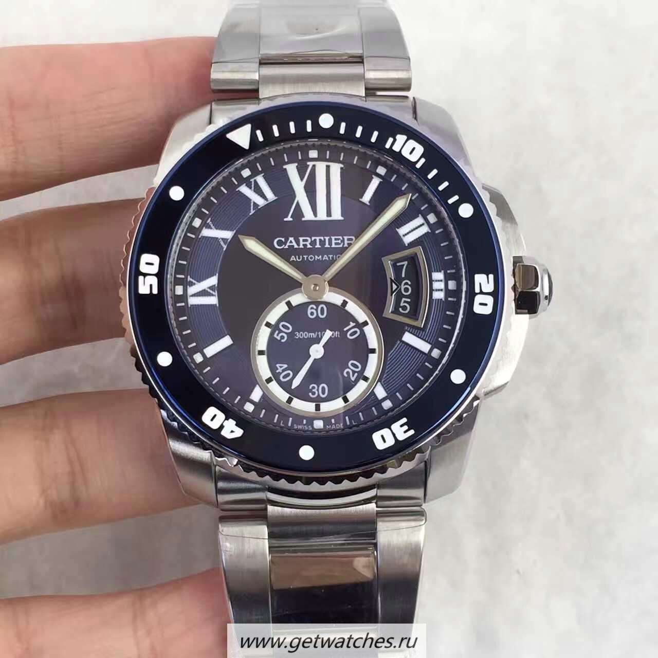 Copy Ca*t1er Calibre Diver W7100057 42mm TF SS Blue Dial M9015