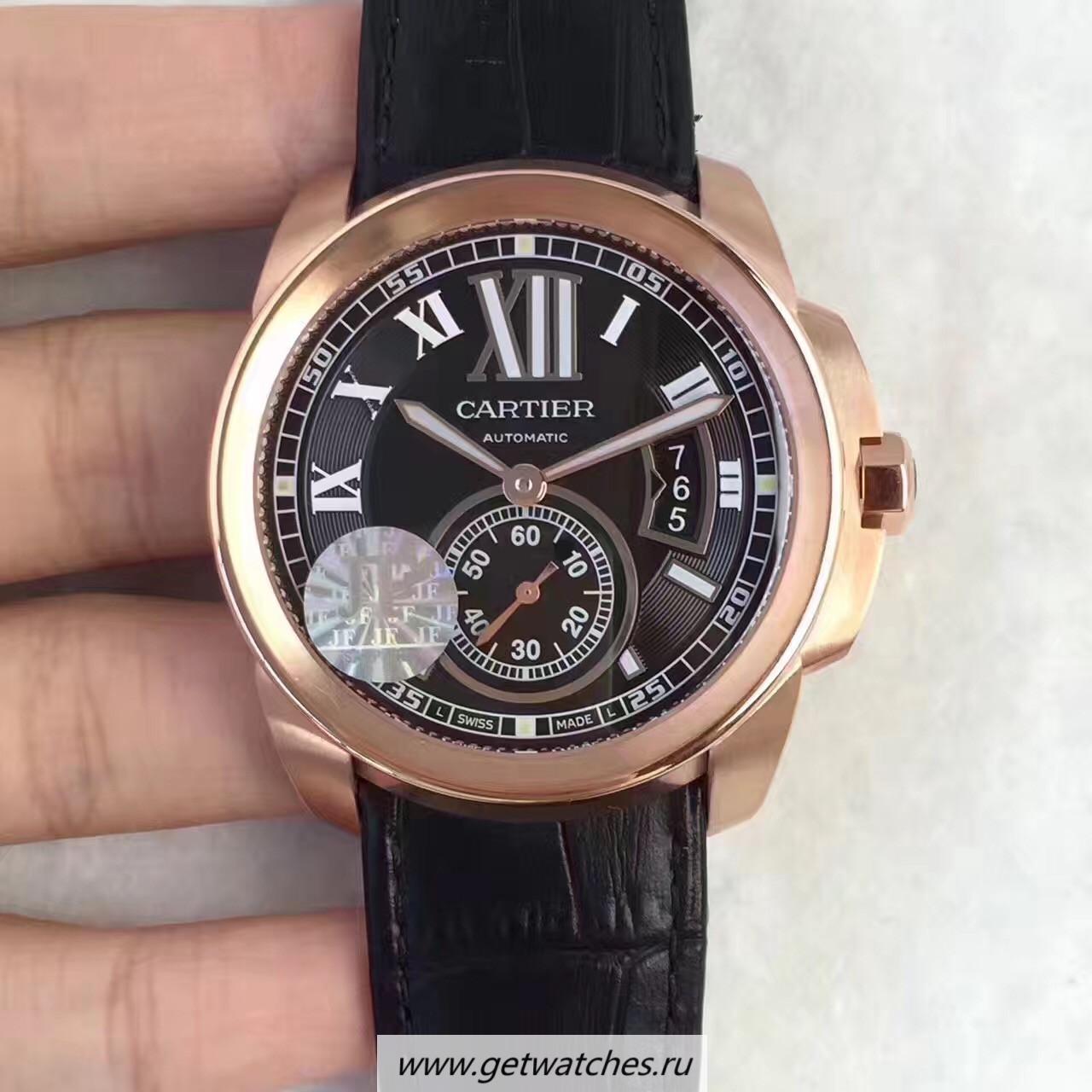 Copy Ca*t1er Calibre W7100039 42mm JF Rose Gold Black Dial Calibre 1904-PS MC