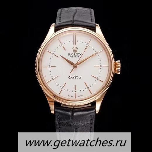 Shop R01ex Cellini Date 50505 GMF Rose Gold White Dial 3165