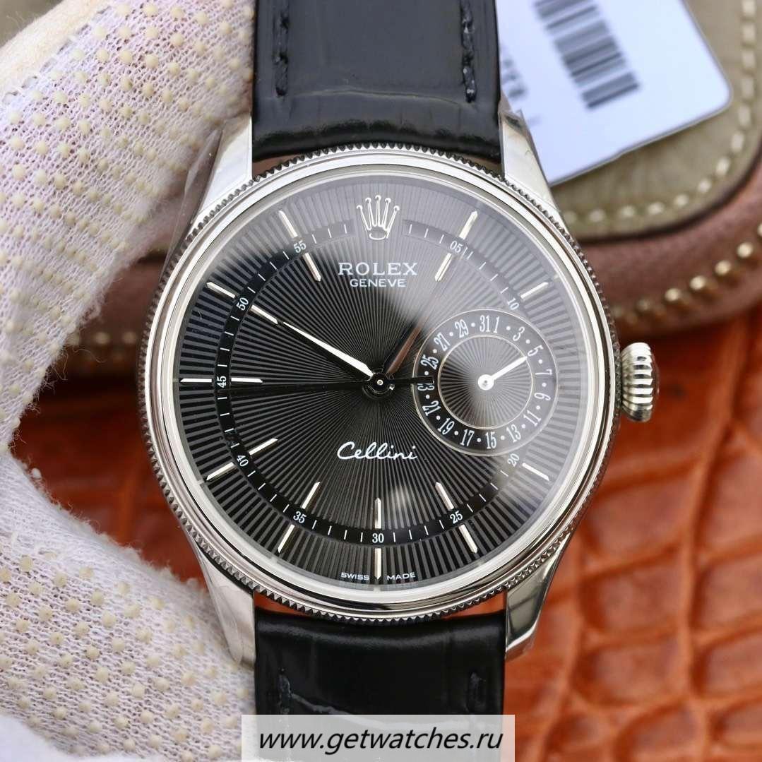 Replica R01ex Cellini Date 50519 GMF SS Black Dial 3165