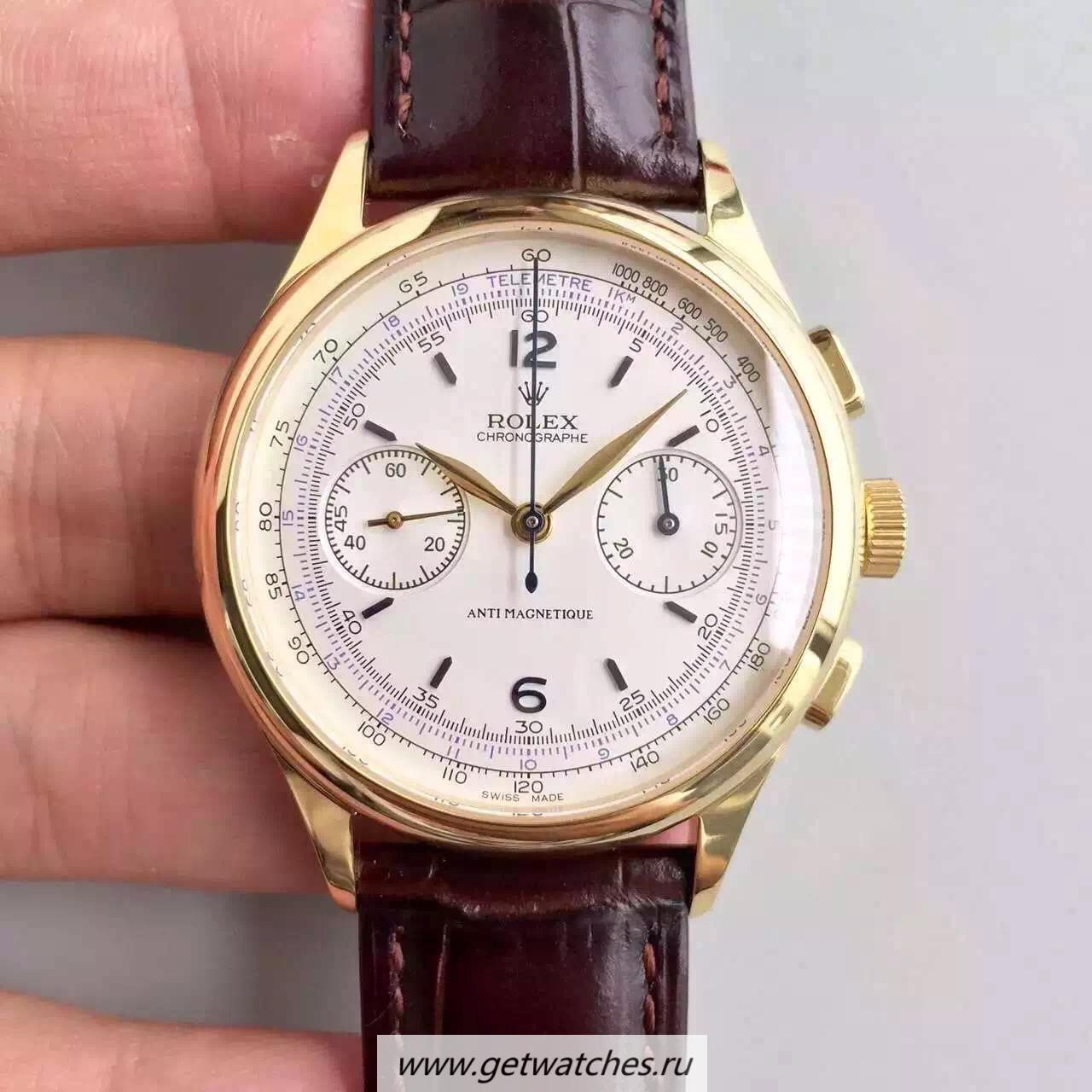 Perfect Replica R01ex Chronoe 66658 BPF Yellow Gold White Dial Lemania Run 9@SEC