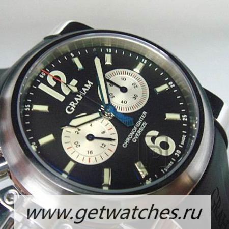 NEW Replica Graham Chronofighter Oversize SS Black & Silver Dial 7750
