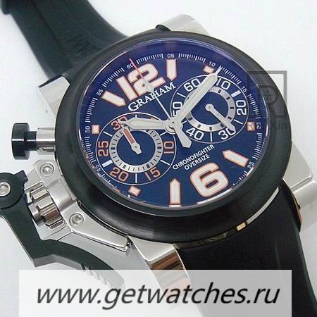 Copy Graham Chronofighter Oversize SS Ceramic Bezel Black Dial 7750