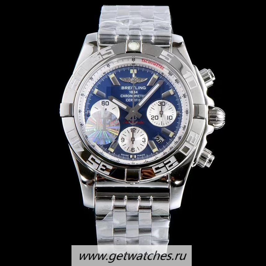 Perfect Replica Breitling Chronomat 44 AB011011 JF SS Blue Dial 7750