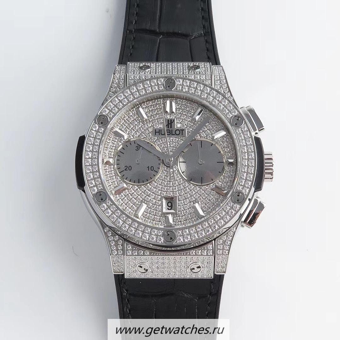 Shop Hublot Classic Fusion Chrono King HBF SS & D1am0nd D1am0nd Dial 7750