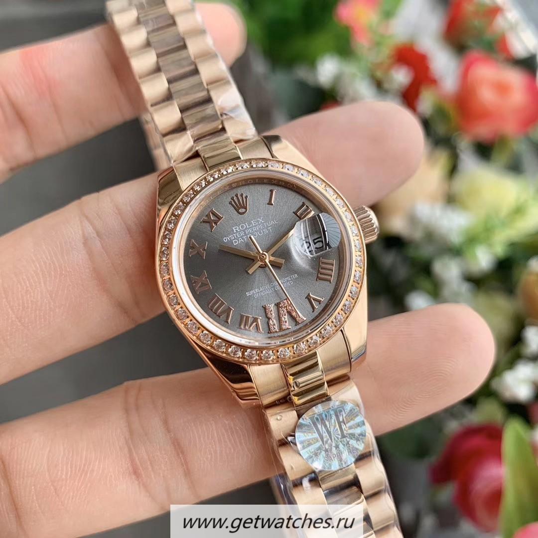 Perfect Replica R01ex Datejust 28mm 279135 RBR Ladies WF Rose Gold & D1am0nd Anthracite Dial 2671