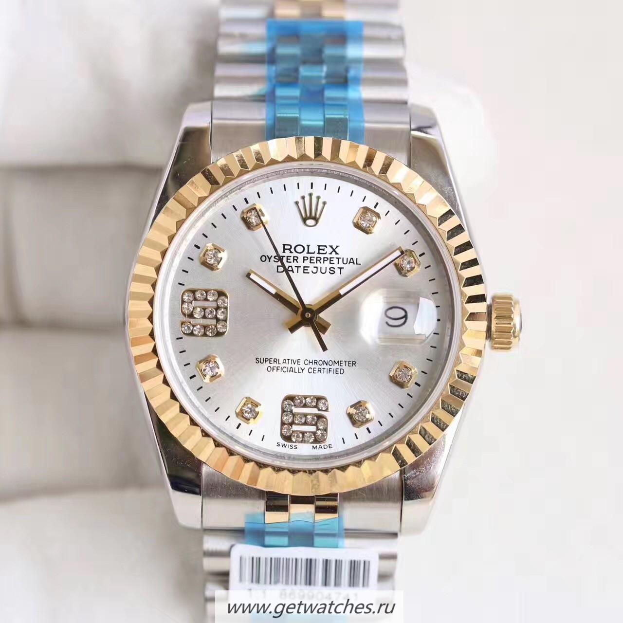 Shop R01ex Datejust 36 116233 36mm Noob Factory SS & Yellow Gold Rhodium & D1am0nds Dial 2836