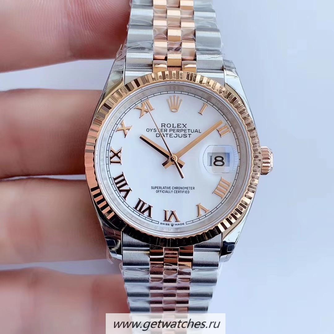 High Quality R01ex Datejust 36 116233 EWF SS & Rose Gold White Dial 3235