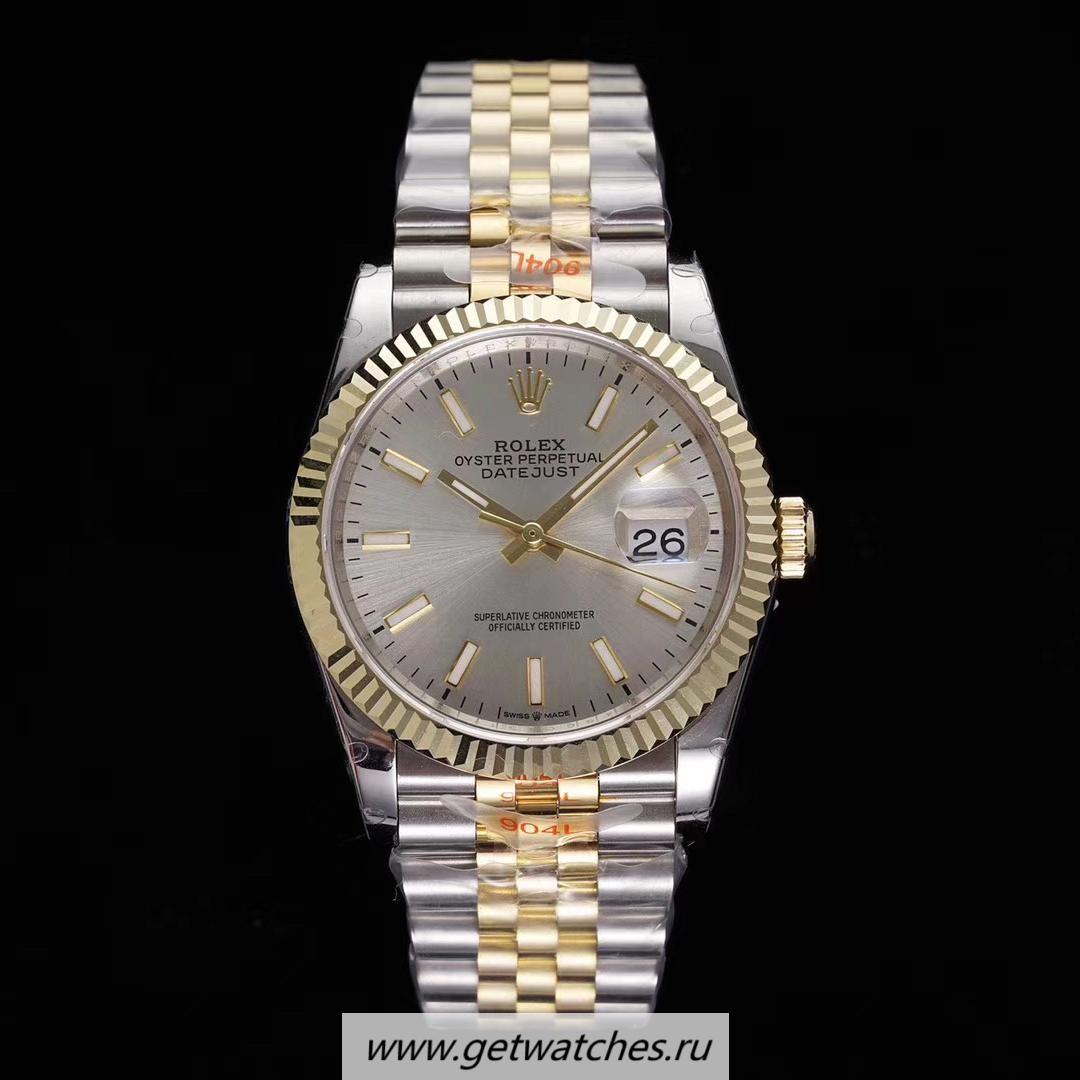 High Quality R01ex Datejust 36 126233 GMF SS 904L & 18K Yellow Gold Wrapped Silver Dial 3235
