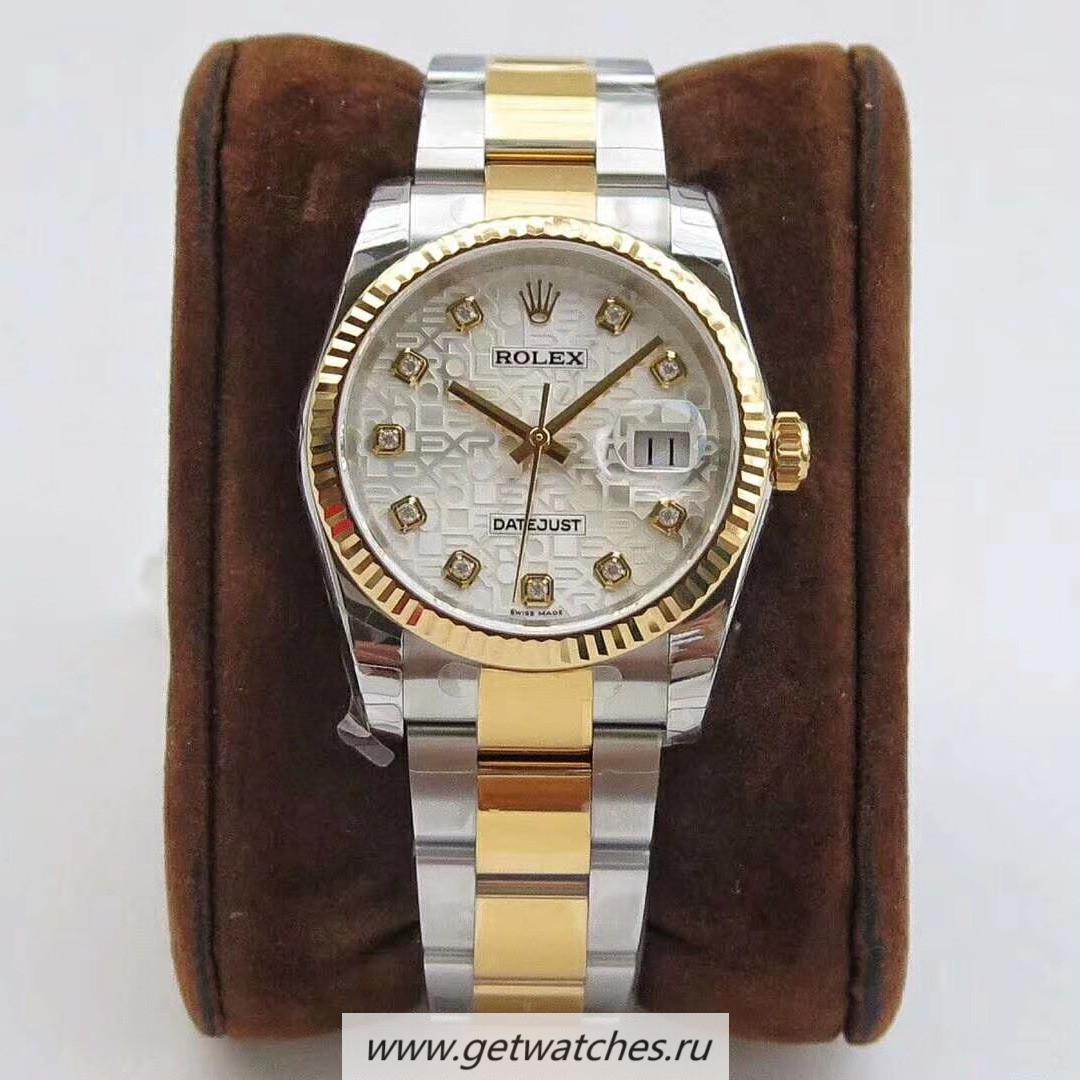 Shop R01ex Datejust 36mm 116234 DJF SS 904L & Yellow Gold Silver Anniversary Jubilee Dial 3135